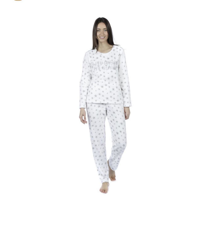 Picture of LN000833 LADIES / OLDER GIRLS TWO PIECE FLEECY PYJAMA-STARS